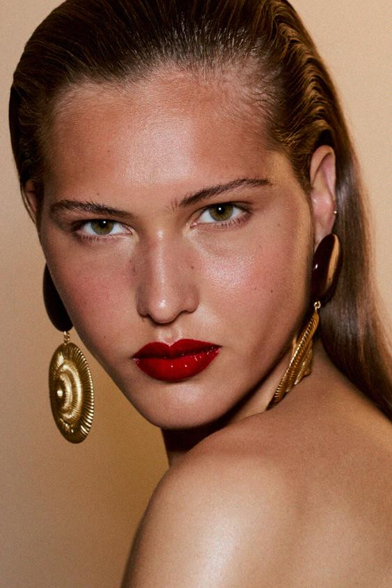 STONE SHELL EARRINGS | Zara Canada