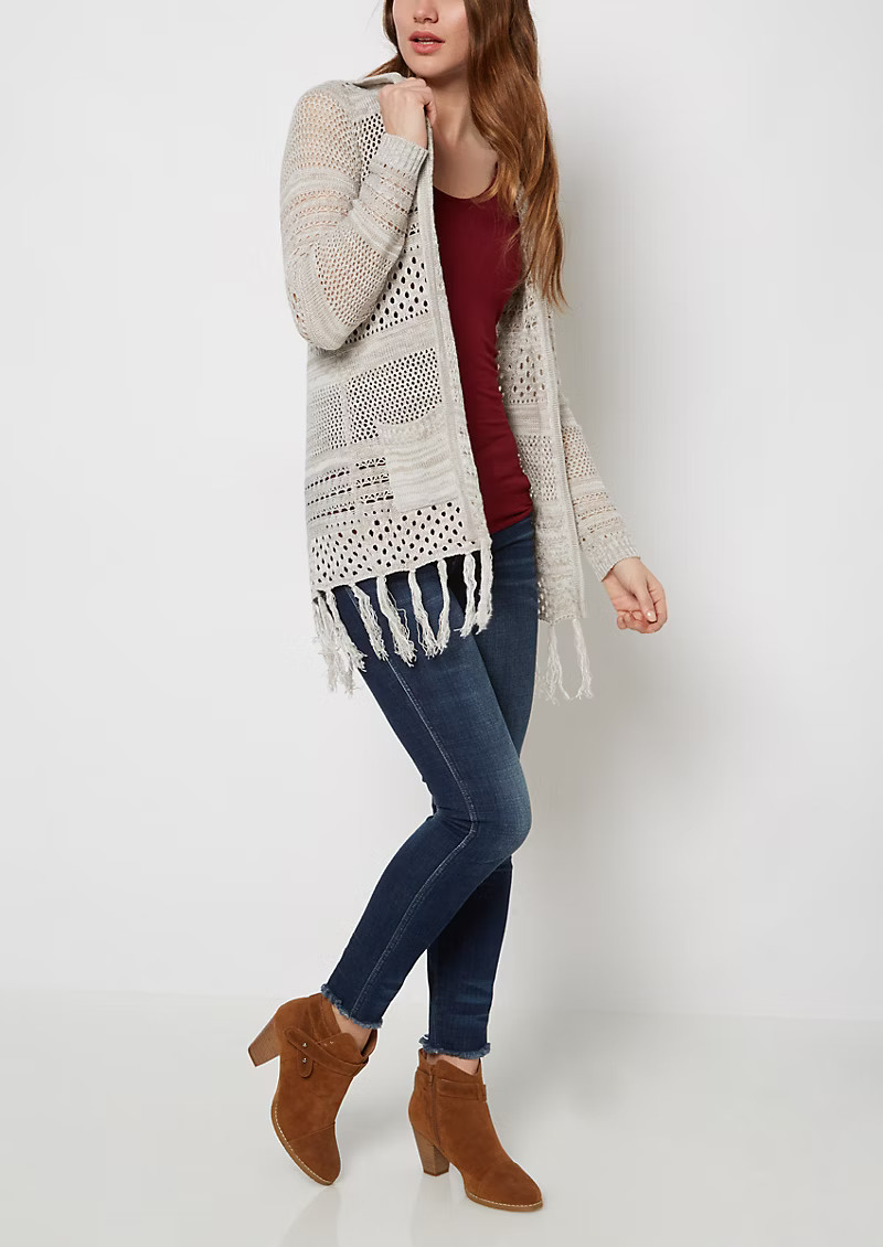 rue21 Gray Pointelle Cardigan By Sadie Robertson X Wild Blue - Size XS | rue21