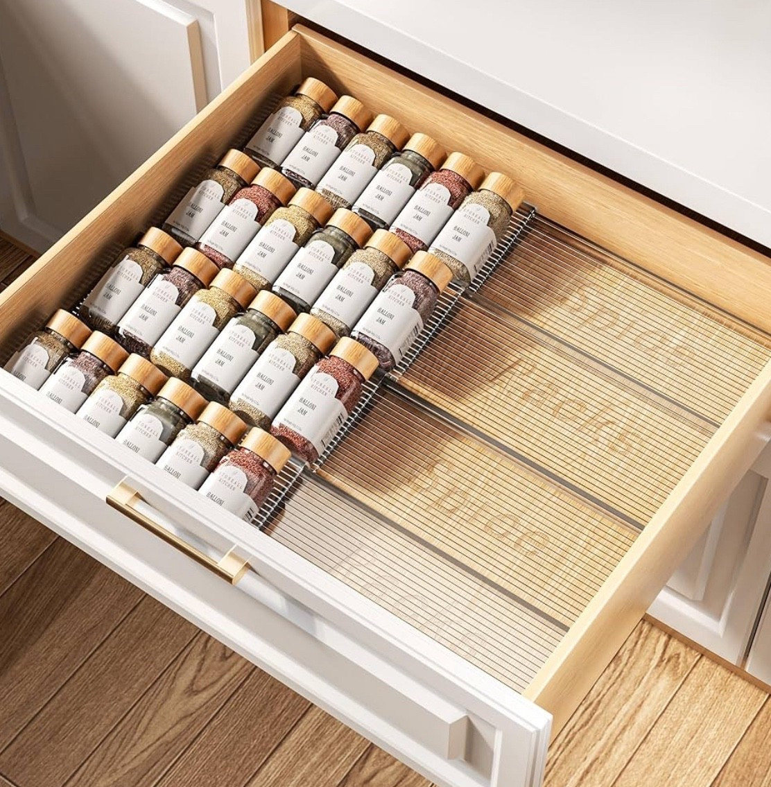 Spice Drawer Organizer, 4 Tier- 4 Pack Clear Acrylic Drawer Seasoning Organizer, Expandable From 11'' to 22'' Kitchen Spice Rack Organizers and Storage for Drawer (Jars not included)

#LTKHome