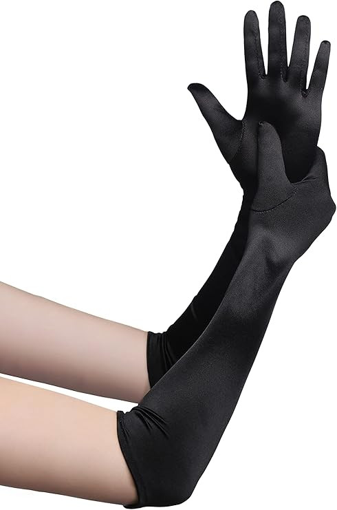 BABEYOND Long Opera Party 20s Satin Gloves Stretchy Adult Size Elbow Length | Amazon (US)