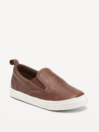 Faux-Leather Slip-On Sneakers for Toddler Boys | Old Navy (CA)