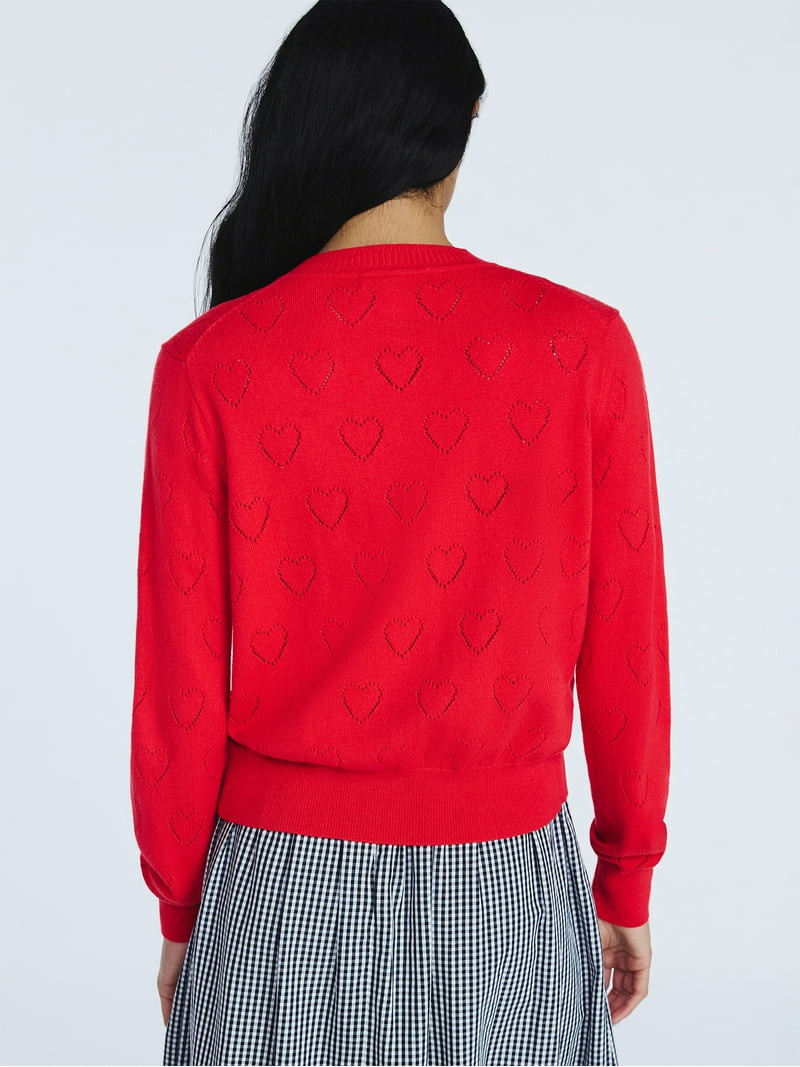 Free Assembly Women's and Women's Plus Heart Cardigan Sweater with Long Sleeves, Lightweight, Siz... | Walmart (US)