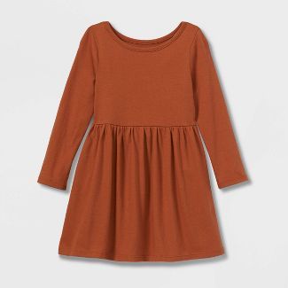 Toddler Girls' Solid Knit Long Sleeve Dress - Cat & Jack™ | Target