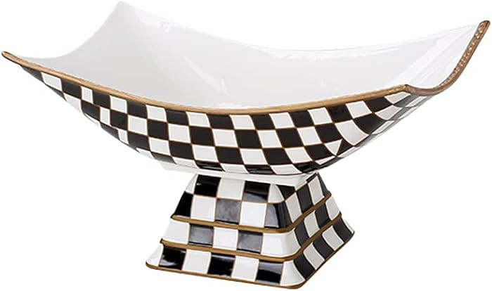 Porlien Checker Fruit Bowl with Stand | Amazon (US)