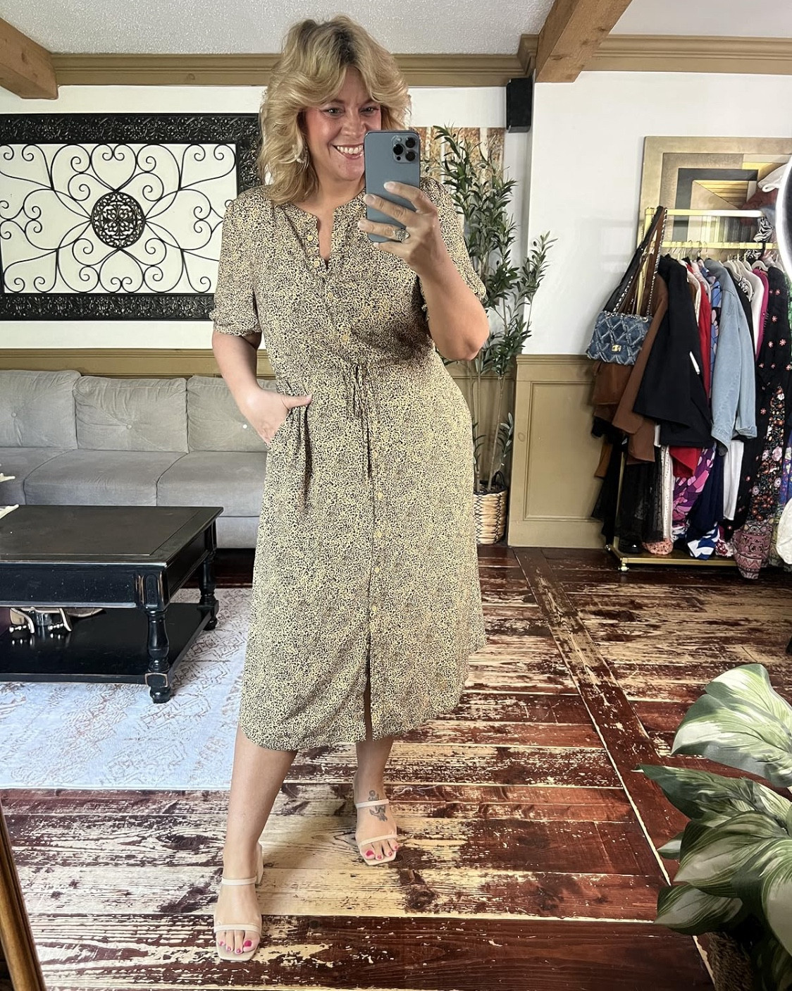 Comfy workwear pieces- leopard 🐆 print dress size large and midi skirt & top both size xl (could wear size large as well fyi). 

#LTKFindsUnder50 #LTKWorkwear #LTKMidsize