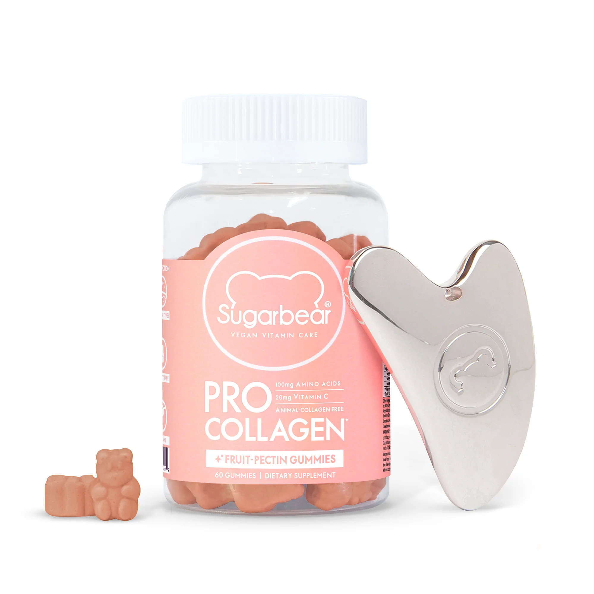 Glow and Gua Sha Kit - Pro Collagen 60ct w/ Gua Sha Tool | SugarBearHair