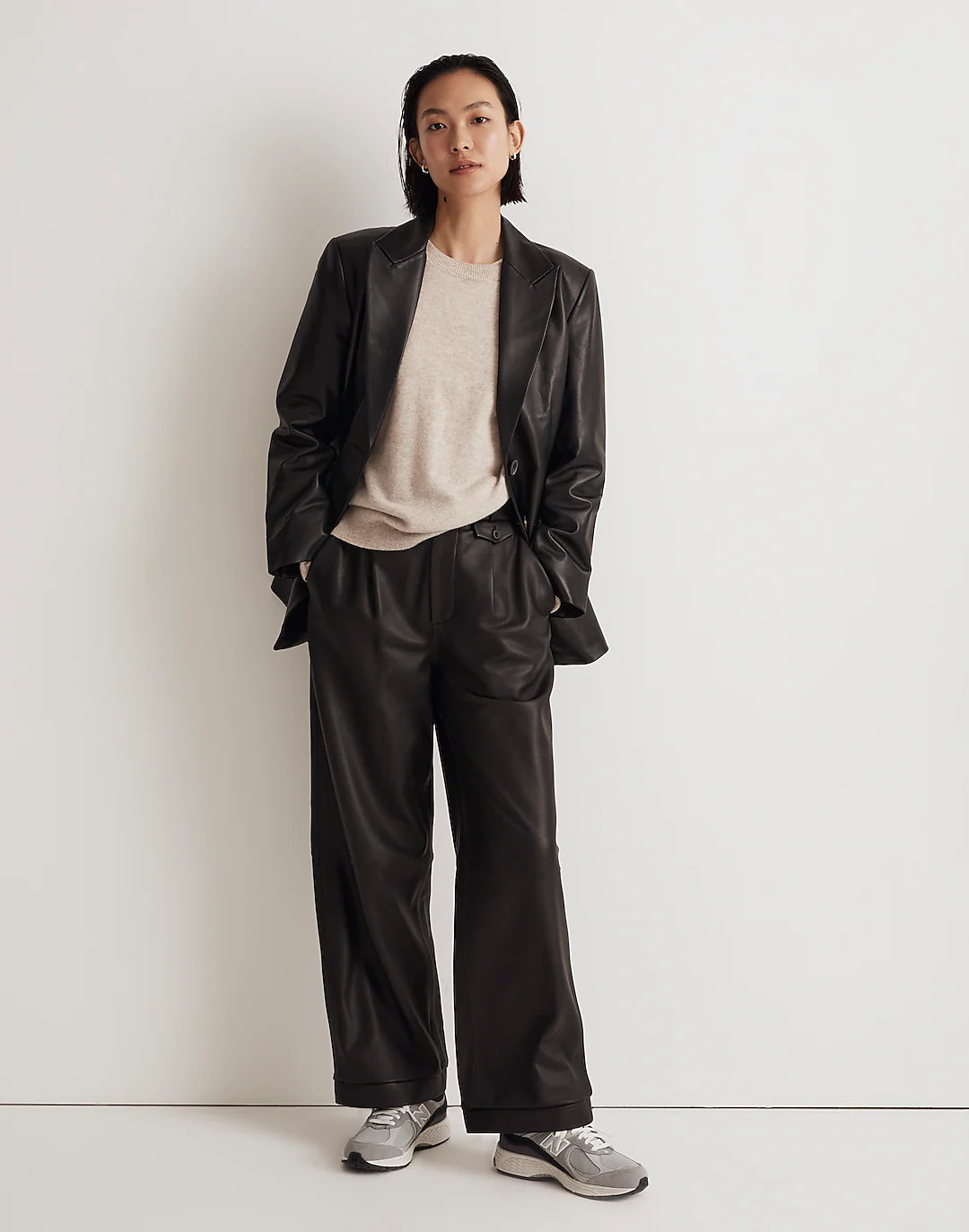 The Bedford Oversized Blazer in Leather | Madewell