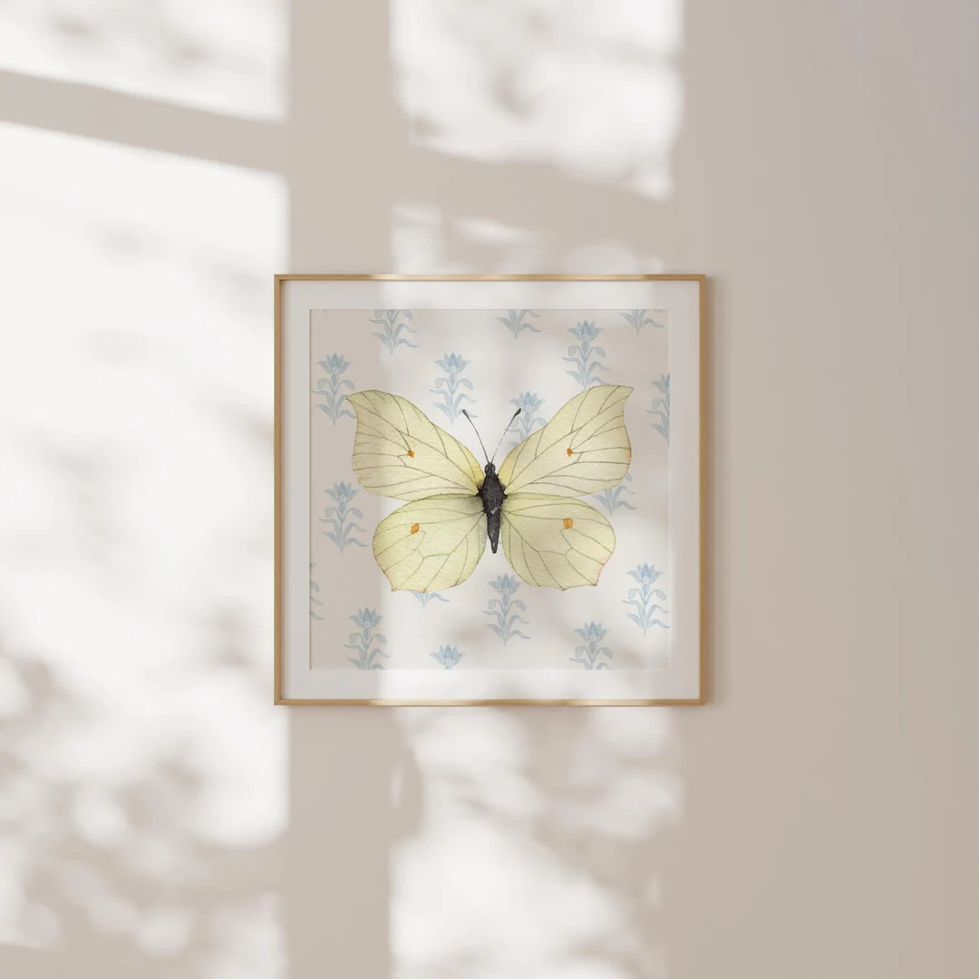 Watercolor Vintage Butterfly Square Print, INSTANT Digital Downloadable Wall Art, Trendy Decor, I... | Etsy (US)