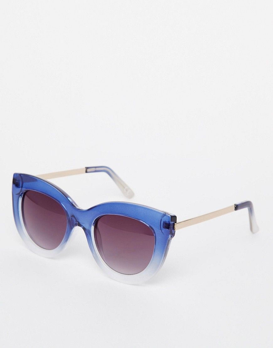 ASOS Chunky Cat Eye With Metal Arms And Graduated Blue Frame | ASOS UK