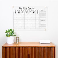 Personalized Acrylic Calendar For Wall, Family Calendar, Dry Erase, Monthly | Etsy (US)