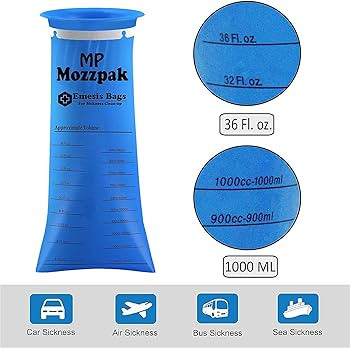 MP MOZZPAK Vomit Bags – 24 Pack – 1000ml Emesis Bags – Leak Resistant, Medical Grade, Porta... | Amazon (US)