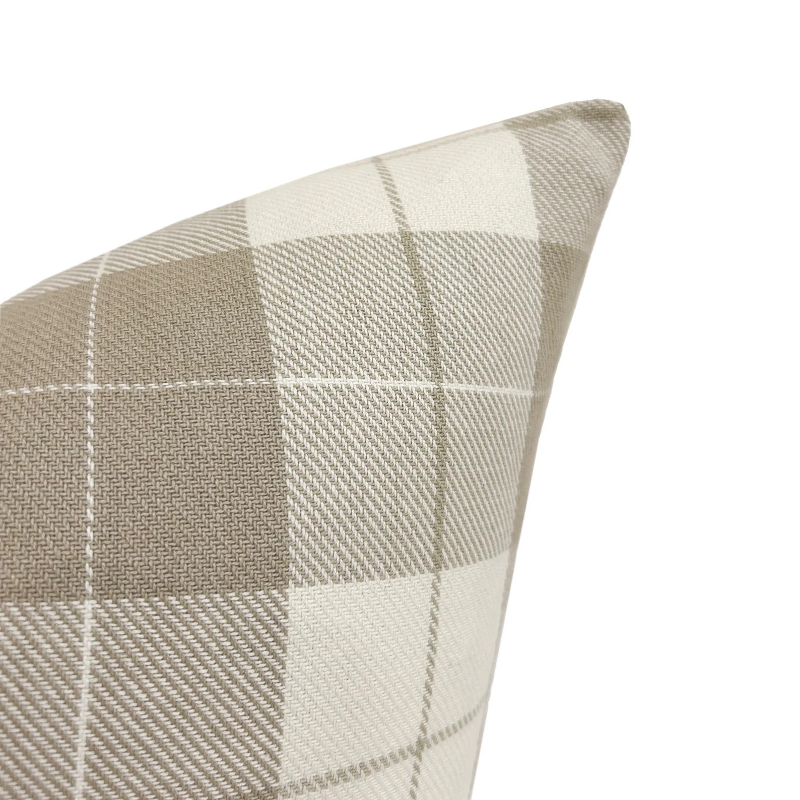 NATE Neutral Windowpane Pillow Cover, Designer Pillow, Tan and White Pillow Cover, Taupe Plaid Pi... | Etsy (US)