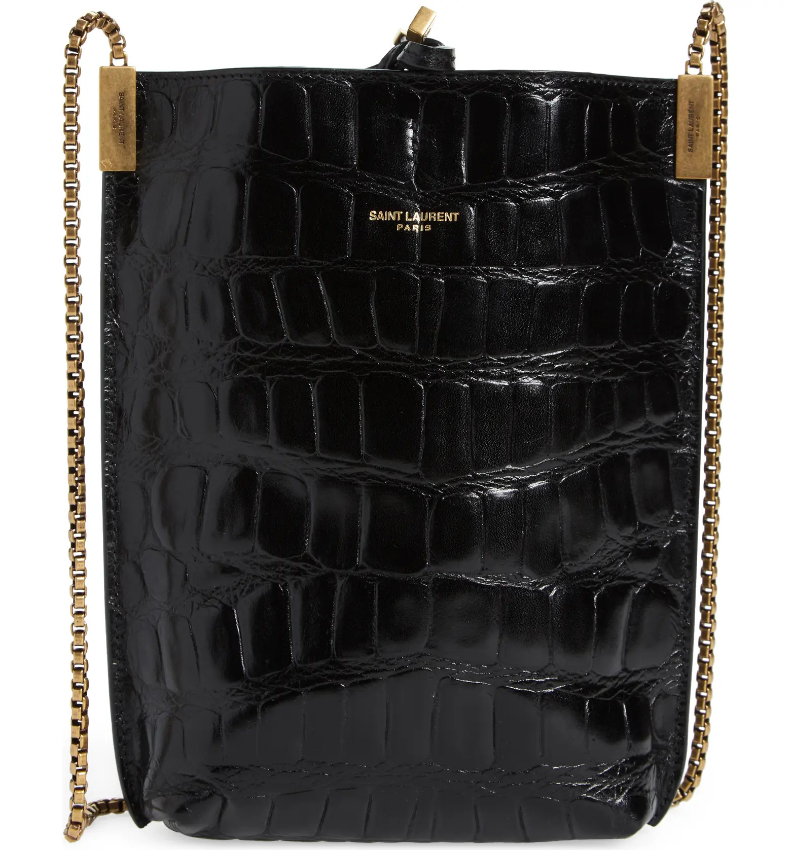 Saint Laurent Mini Suzanne Croc Embossed Leather Hobo | Nordstrom | Nordstrom