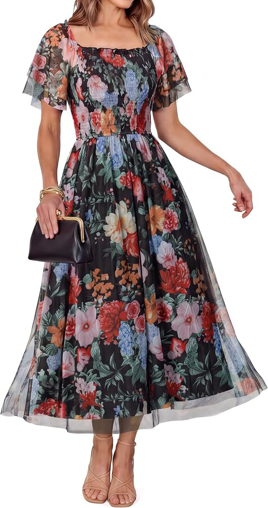 Simplee Womens Floral Maxi Dresses 2026 Summer Boho Wedding Guest Dress | Amazon (US)