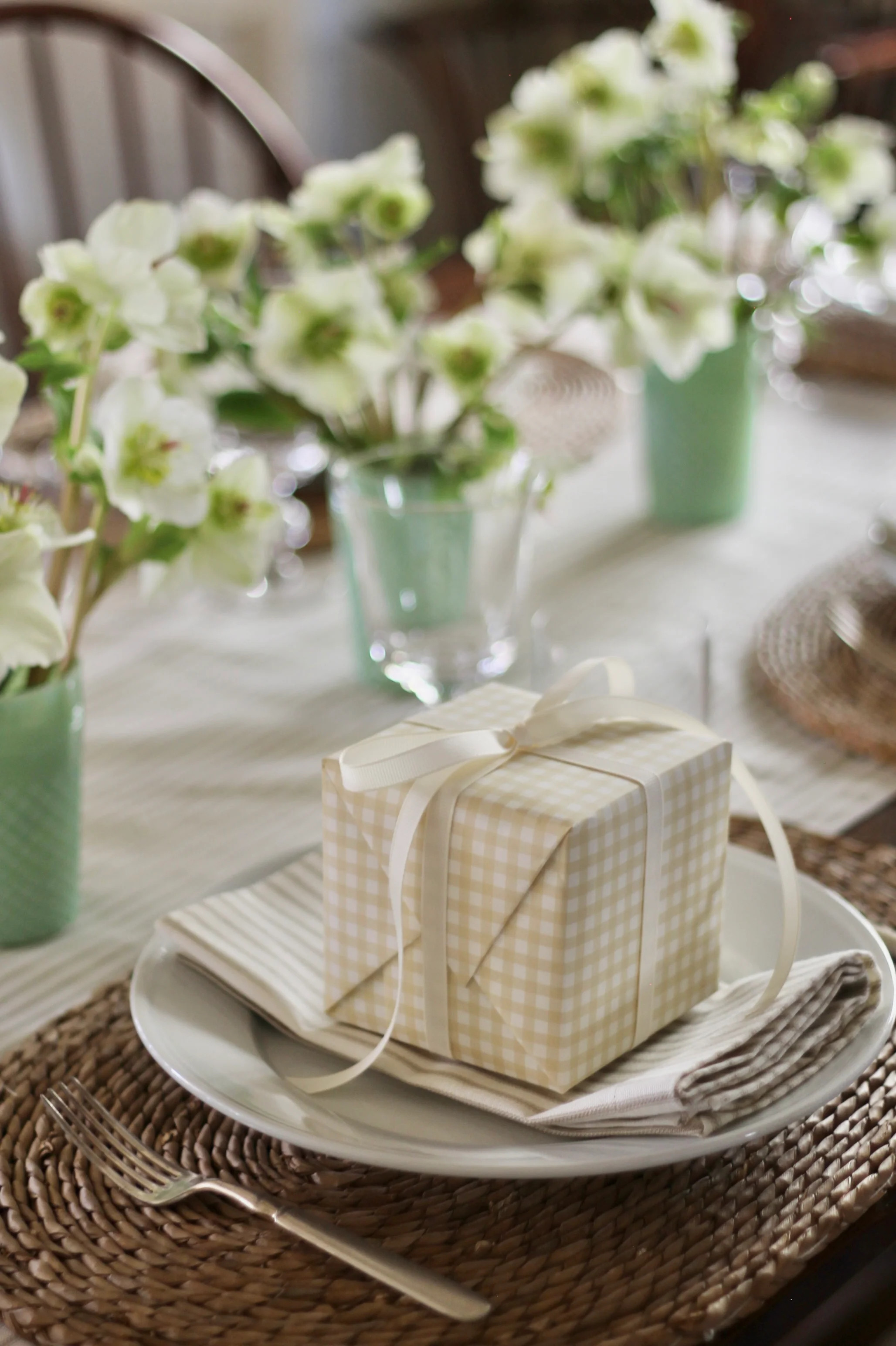 Henry Gingham Wrapping Papers in Butter | JSH Home Essentials