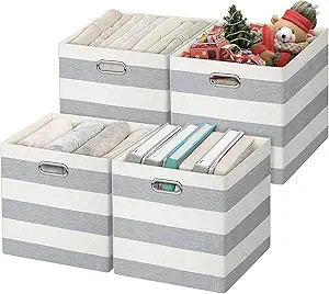 Posprica 3X Thicker Storage Bins Storage Cubes, 13×13 Fabric Storage Boxes Foldable Baskets Cont... | Amazon (US)