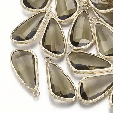 Glass Pendants Brass Findings Faceted Teardrop Golden - Temu | Temu Affiliate Program
