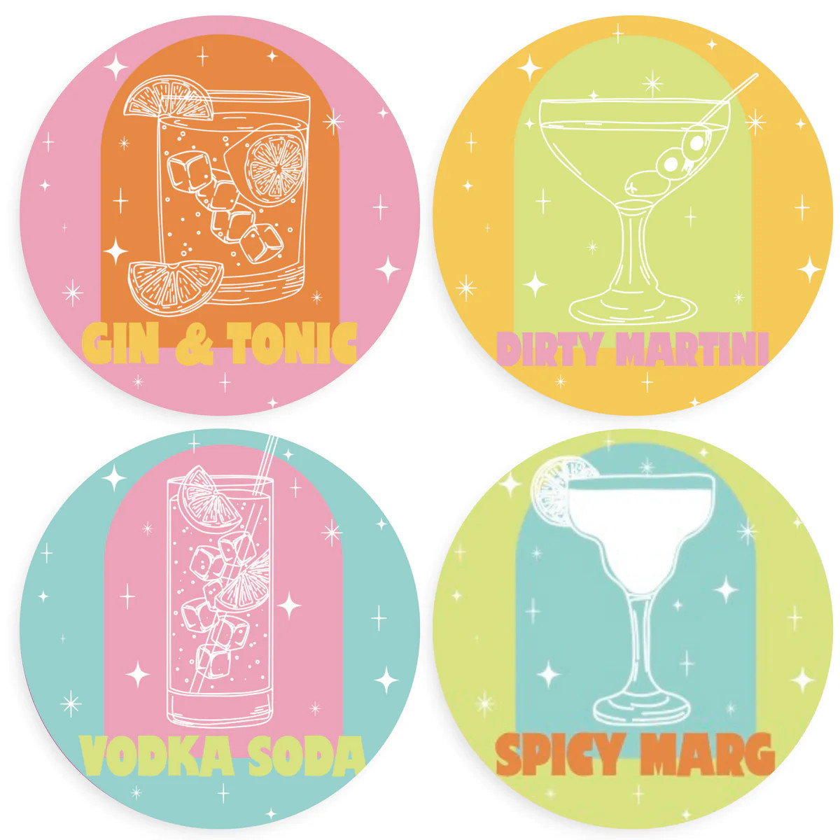 Bottoms Up | Set of 4 Coasters | Tart By Taylor