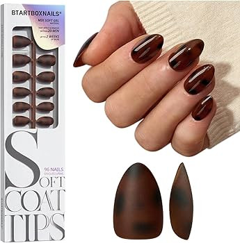BTArtboxnails SOFTCOATTIPS Press On Nails - Tortoiseshell Almond Press On Nails Short, 96Pcs Salo... | Amazon (US)