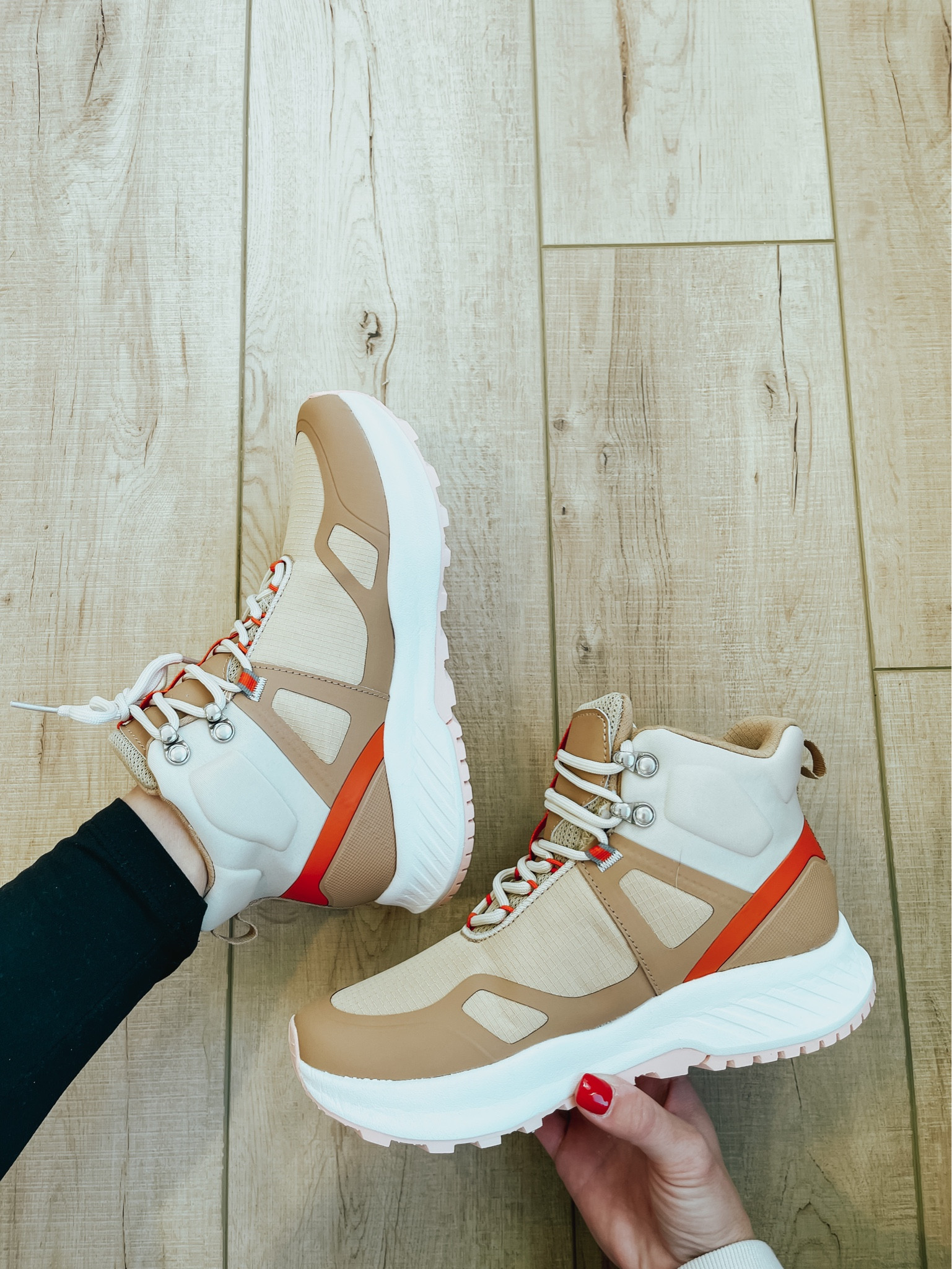 Loving these high top sneakers! They only come in whole sizes. If you are a half size,  go down. I’m a 7.5 but went to the 7 and they fit great. 

#ad #walmartfashion @walmartfashion

#LTKstyletip #LTKunder50 #LTKshoecrush