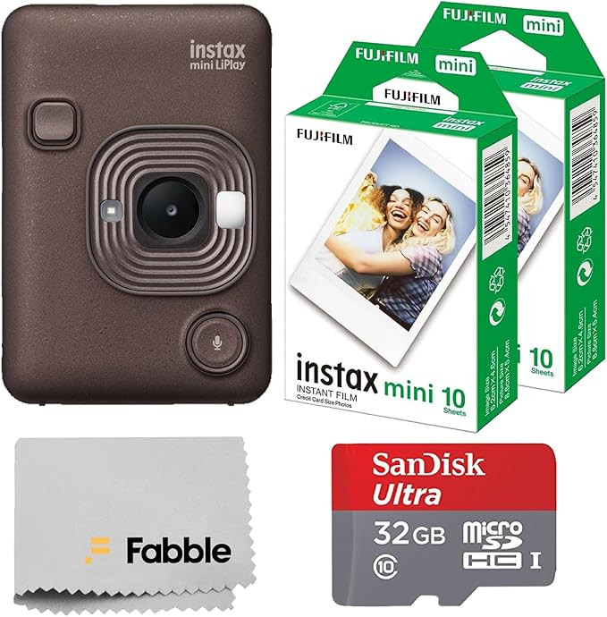 Fujifilm INSTAX Mini LiPlay Hybrid Instant Camera Bundle with 20 Sheets INSTAX Mini Film, 32GB mi... | Amazon (US)