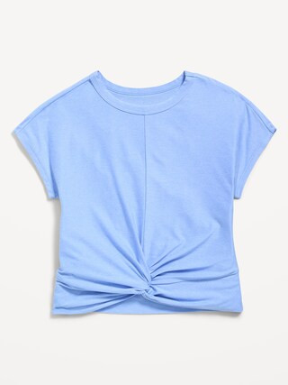 CloudMotion Short-Sleeve Front-Knot T-Shirt for Girls | Old Navy (US)