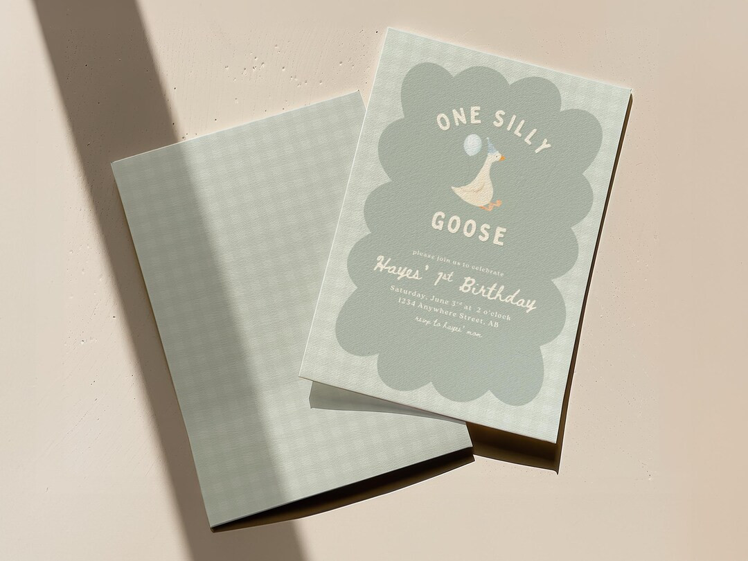 One Silly Goose Birthday Invitation: DIY Printable Canva Template (digital Download 5x7" ) - Etsy | Etsy (US)