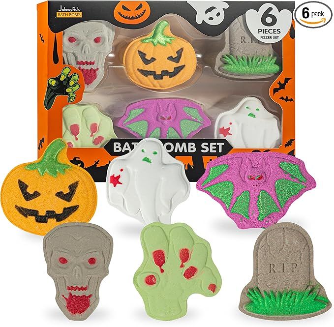 Halloween Bath Bombs for Kids - 6 Pack Spooky Bubble Bath Bomb Set, Halloween Stuff Great Relaxin... | Amazon (US)