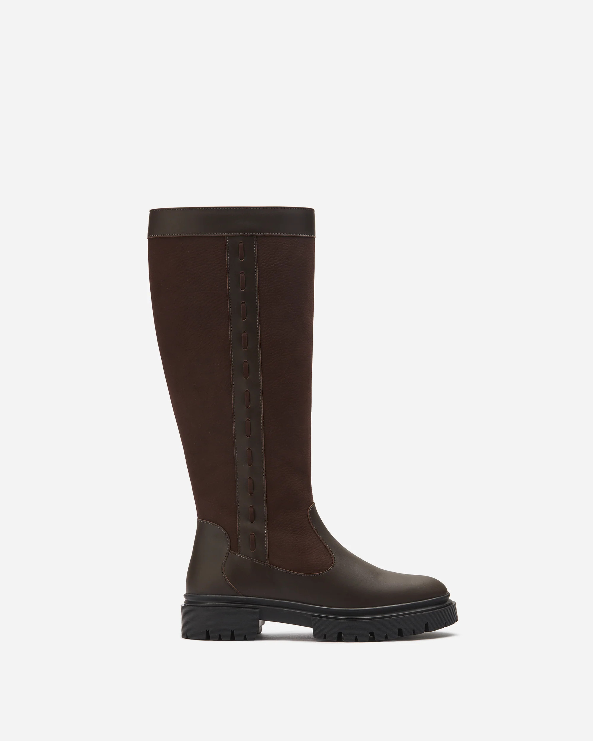Oakford Knee High Boots in Dark Brown Leather | DuoBoots
