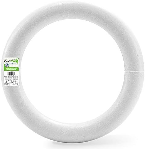 FloraCraft Extruded CraftFōM Wreath 2 Inch x 15.6 Inch White | Amazon (US)