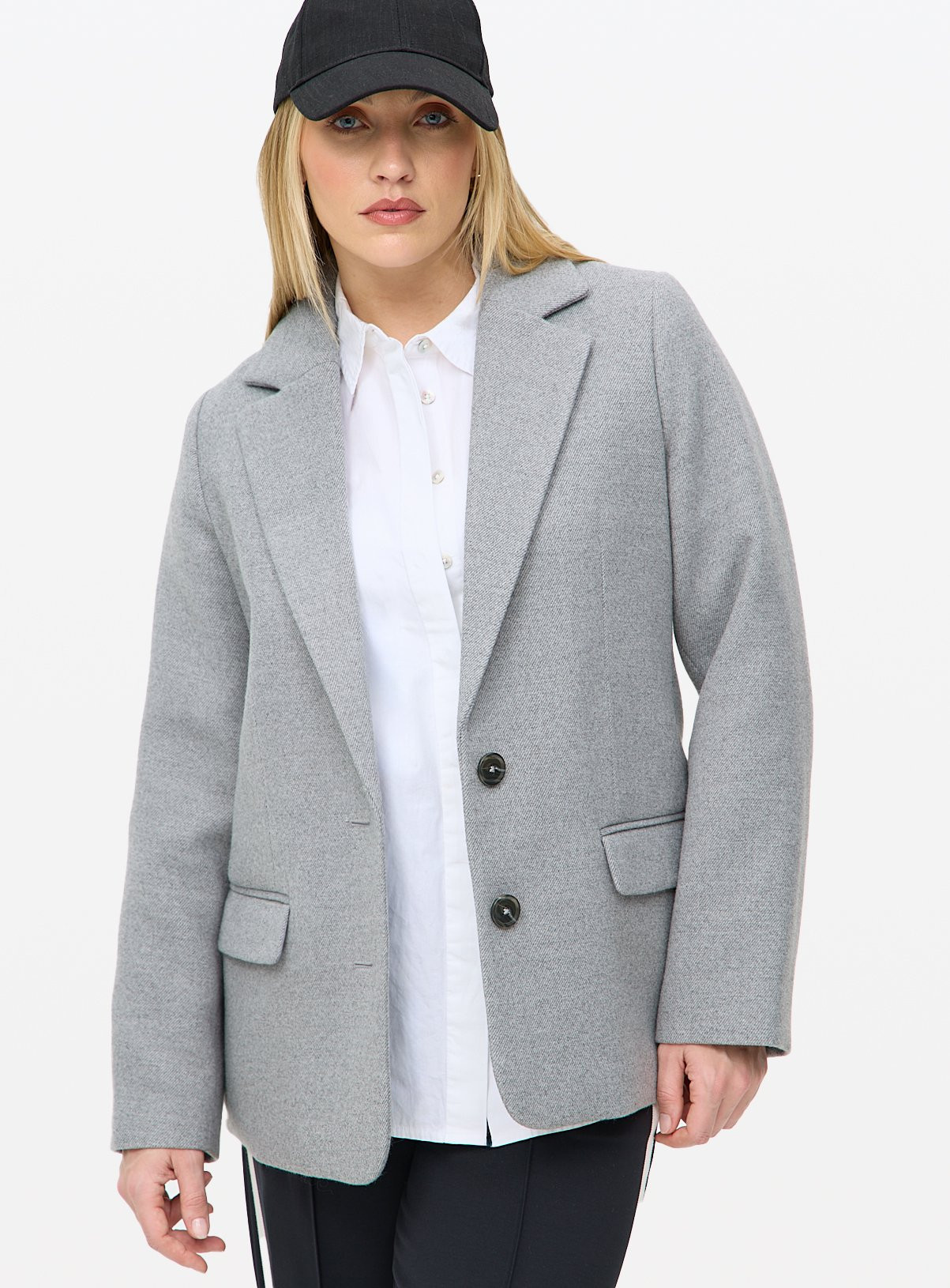 Grey Heavyweight Relaxed Blazer | Tu Clothing