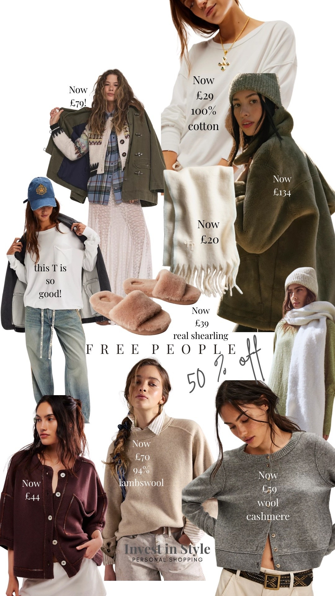 50 % off free people 
I’ve been through all the featured items - these are the best 🙌🏻 
Special shout out to the long sleeve cotton T - this is so soft and a great oversized silhouette. 
And the scarf - a beautiful gift at £20! 
Also the barn coat - o know a few of you love these - this one is £ 79 today! 
I wear the medium free people generally - this is loose fit on me size 14 . 

Ad 
@Free people 
This is free people 

#LTKCyberWeek 

#LTKsale #LTKgiftguide