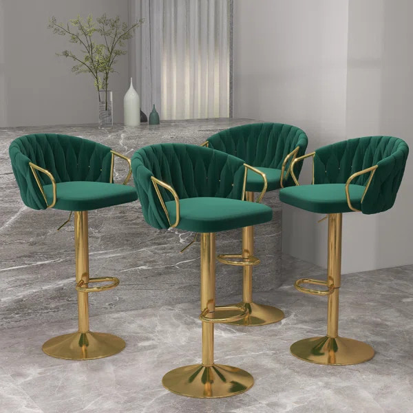Upholstered Adjustable Height Counter Stool with Metal Frame | Wayfair North America