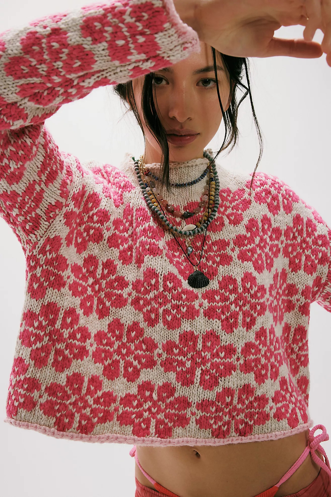 Opal Rollneck Knit Patterned Sweater | Free People (Global - UK&FR Excluded)