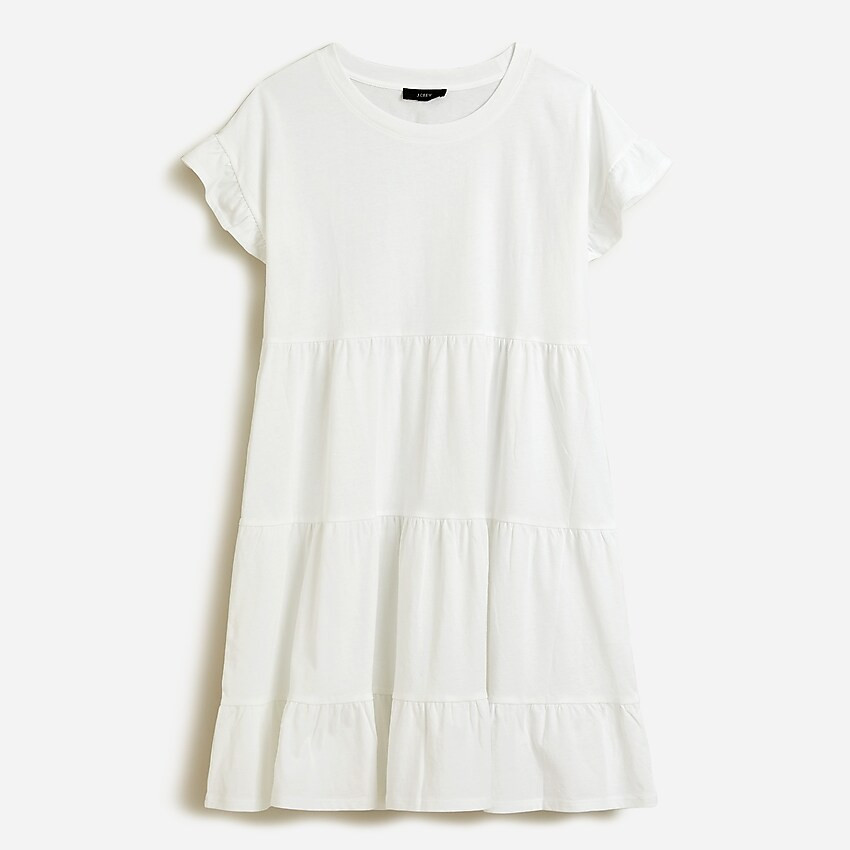 Tiered dress in broken-in jersey | J. Crew US