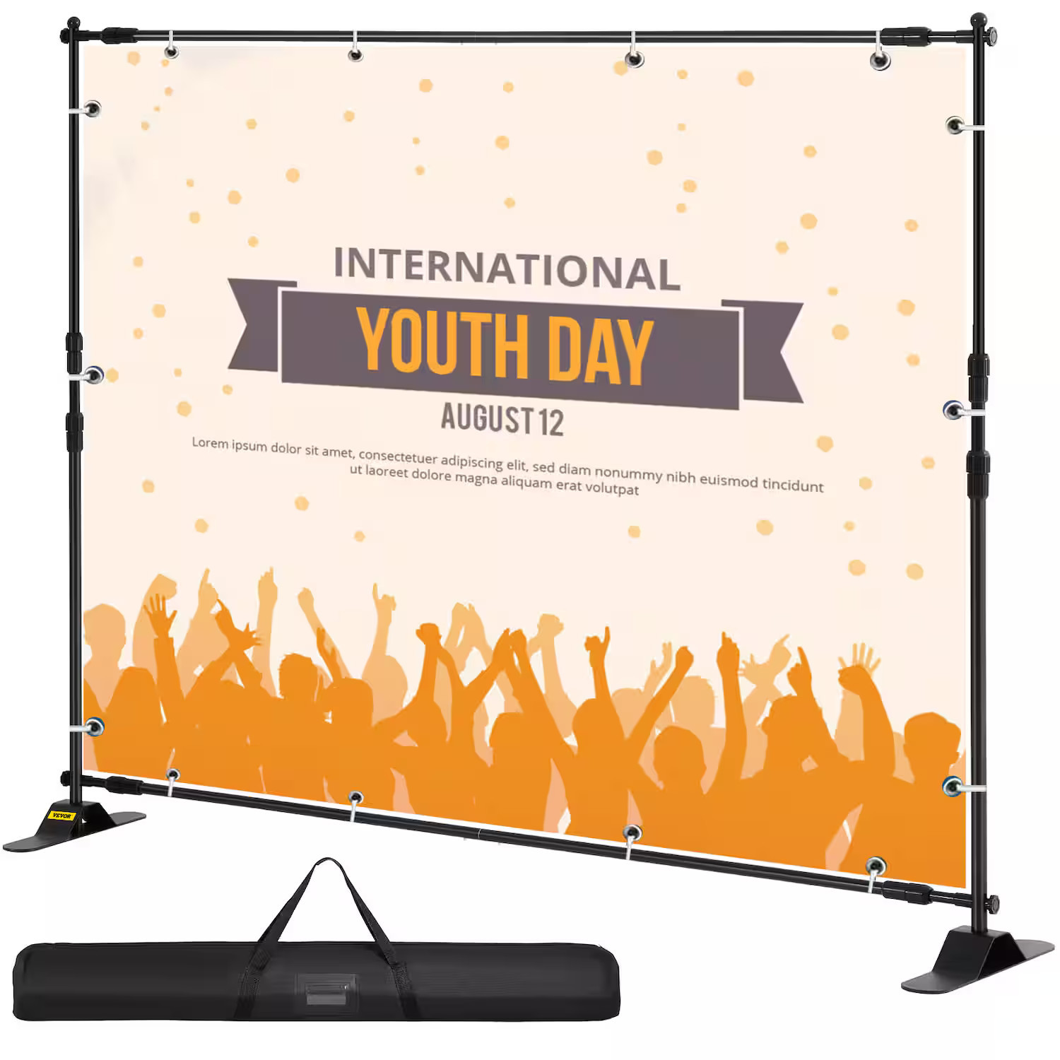 VEVOR - 10 x 8 Ft Backdrop Banner Stand Adjustable Height and Width Newest Step and Repeat for Trade Show Photo Booth Background - Black | Best Buy U.S.