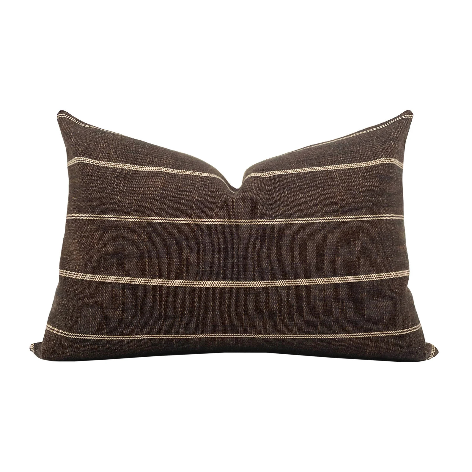 JOSIE Brown Striped Pillow Cover, Designer Pillow, Textured Pillow, Moody Pillow Cover, Brown Boh... | Etsy (US)