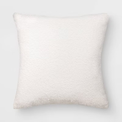 20"x20" Boucle Solid Square Outdoor Throw Pillow - Threshold™ | Target