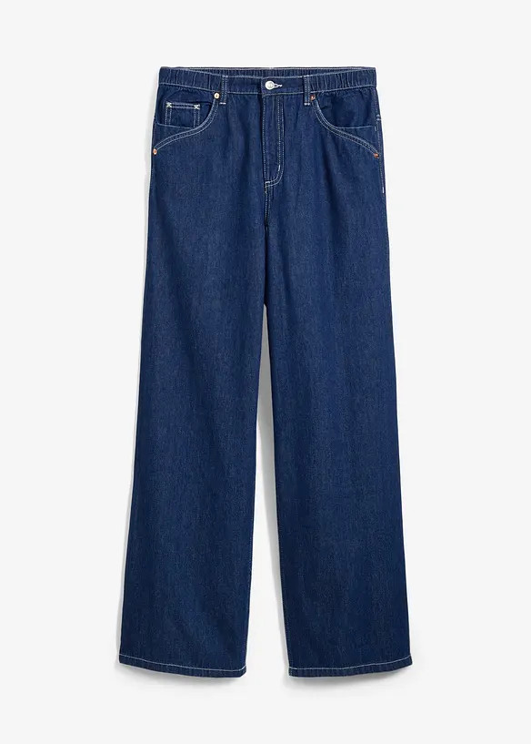 Wide-Leg-Jeans Mid Waist, Bequembund | Bonprix DE