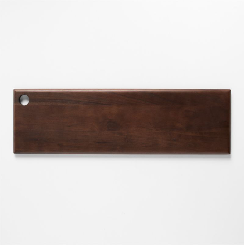 Madeira Large Walnut-Finished Acacia Wood Serving Board | Crate & Barrel | Crate & Barrel