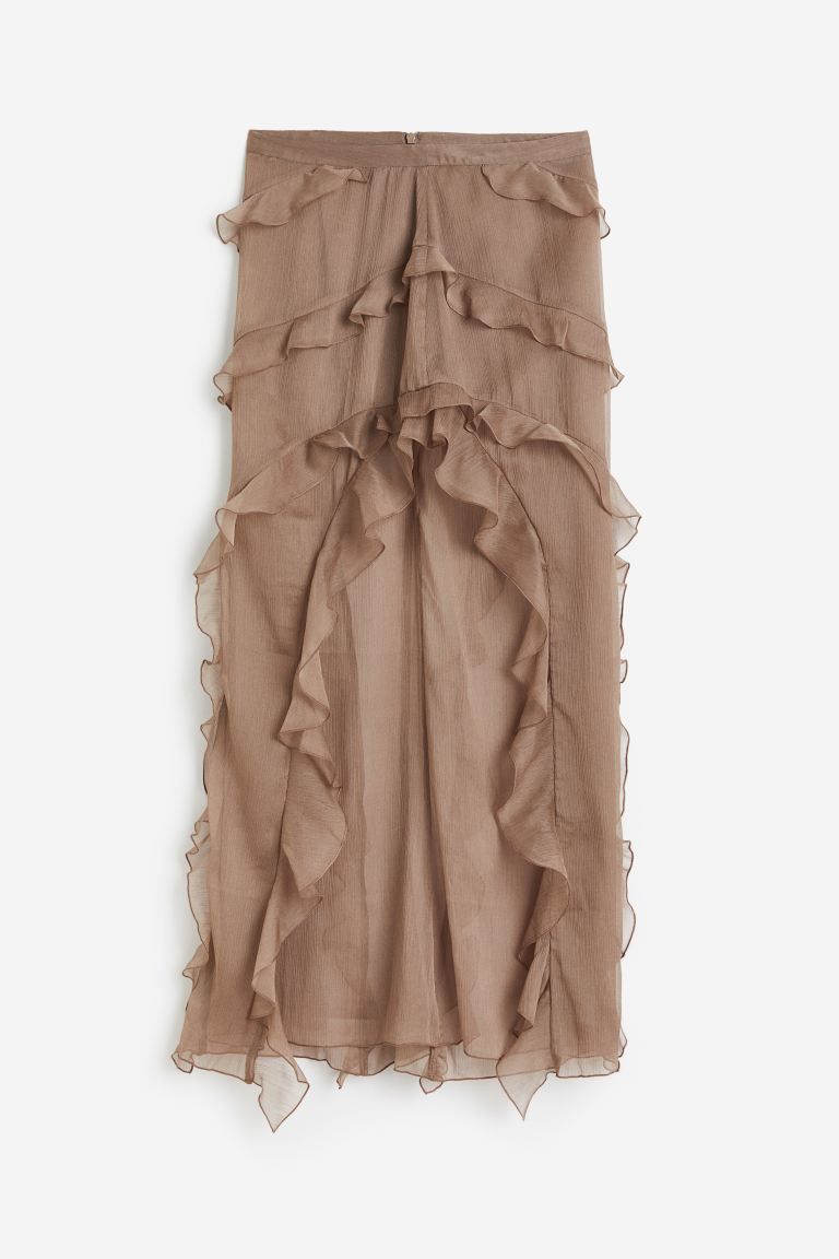 Flounce-trimmed Crinkled Skirt | H&M (US)