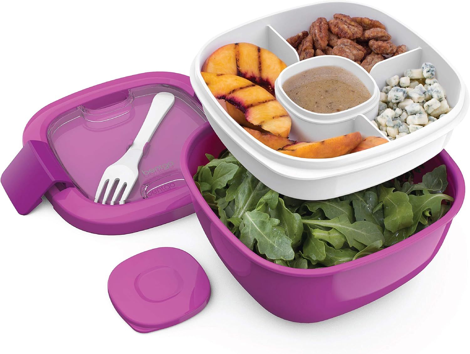 Bentgo Salad BPA-Free Lunch Container with Large 54-oz Salad Bowl, 3-Compartment Bento-Style Tray... | Amazon (US)