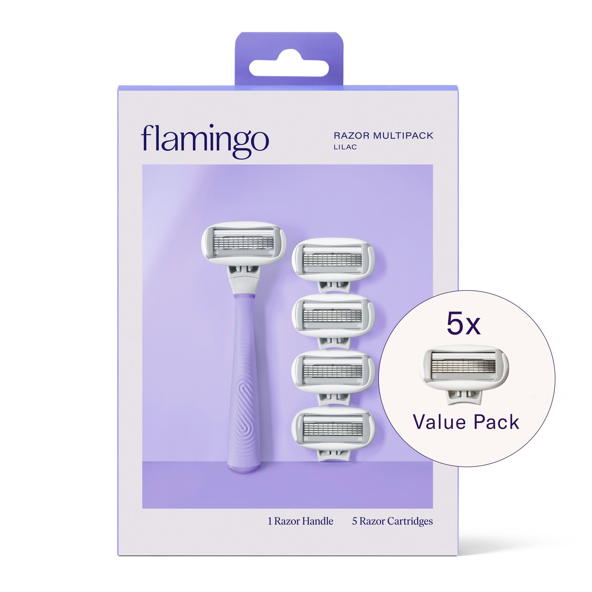 Flamingo Women's Razor Multipack: 1 Lilac Razor Handle + 5 Razor Blade Cartridges - Walmart.com | Walmart (US)