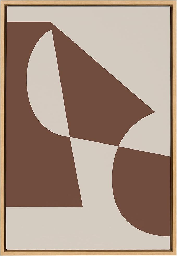 Kate and Laurel Sylvie Eye Catching Sleek Abstract 5 Brown and Beige Framed Canvas Wall Art by T... | Amazon (US)