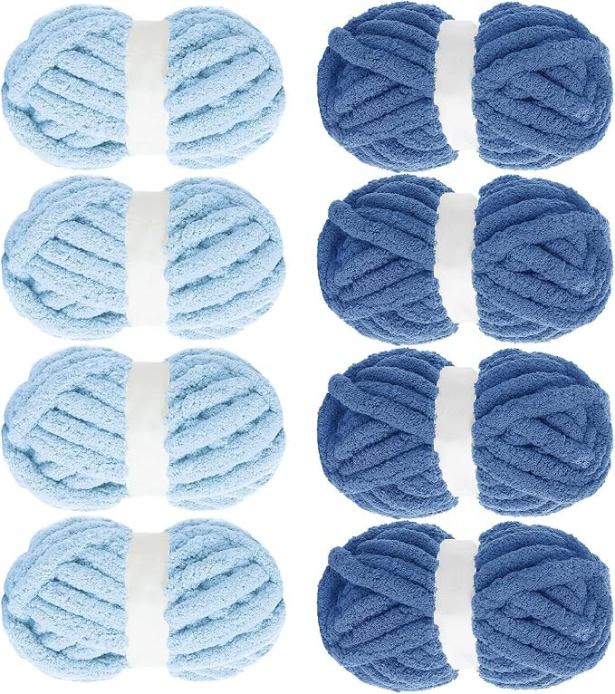 MABOZOO Assorted Chunky Yarn for Crocheting 8 Pack,Fluffy Jumbo Chenille Yarn,Soft Plush Yarn Bul... | Amazon (US)