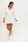 UO Cass Embroidered Long Sleeve Mini Dress | Urban Outfitters (US and RoW)