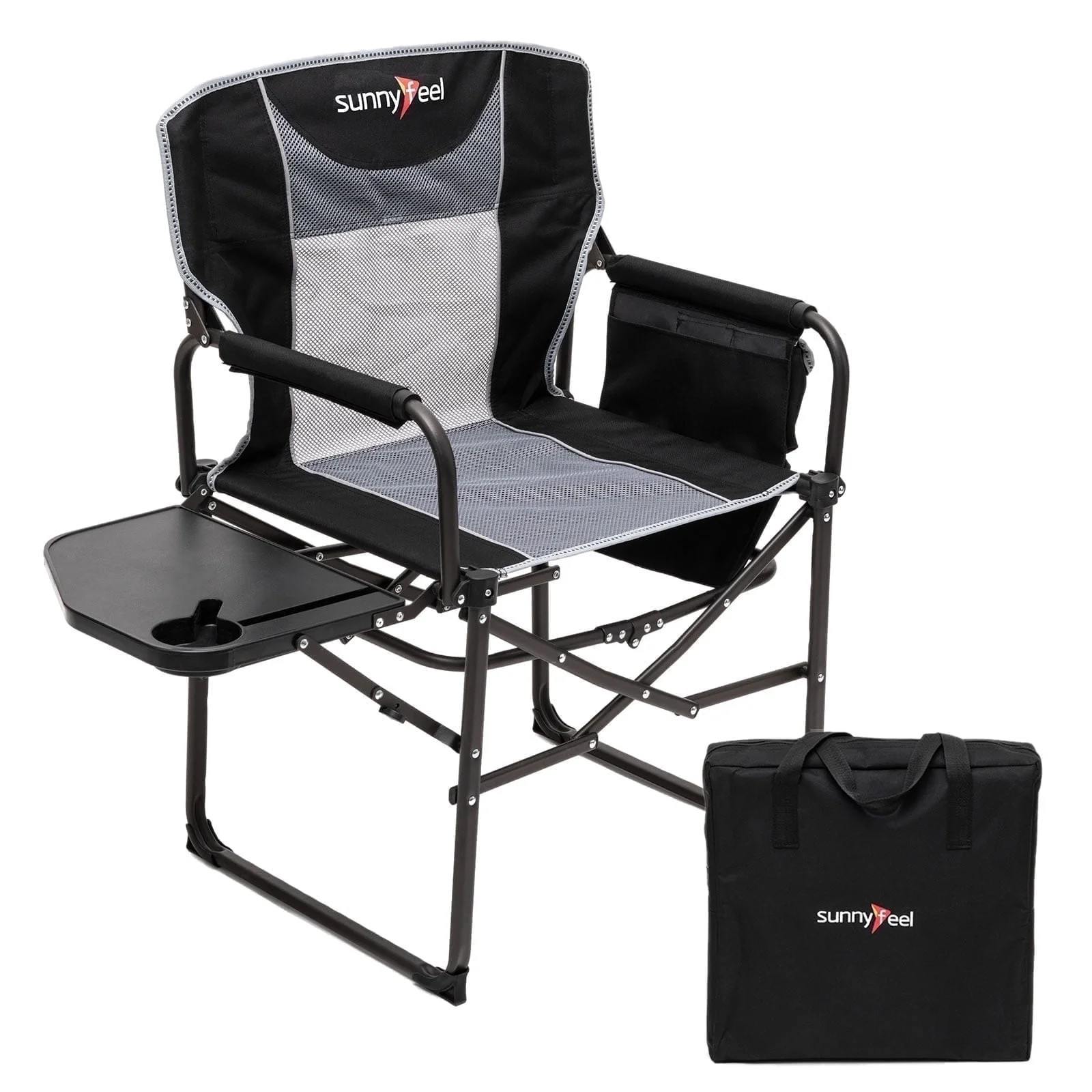 Sunnyfeel Camping Directors Chair, Heavy Duty,Oversized Portable Folding Chair with Side Table, P... | Walmart (US)
