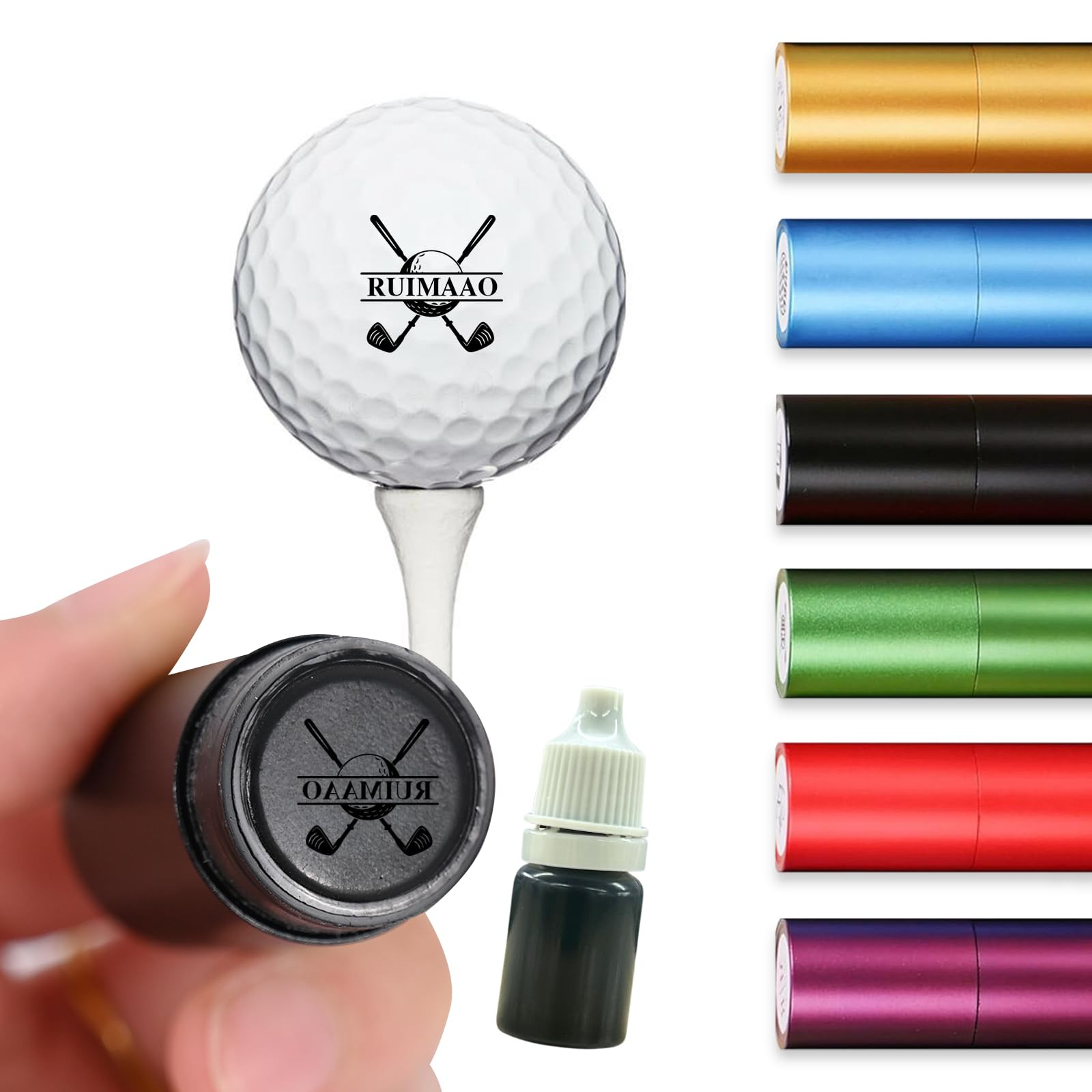 Personalized Golf Ball Stamp - Custom Golf Ball Marker Stamp, Waterproof Ink Customized Golf Ball... | Amazon (US)