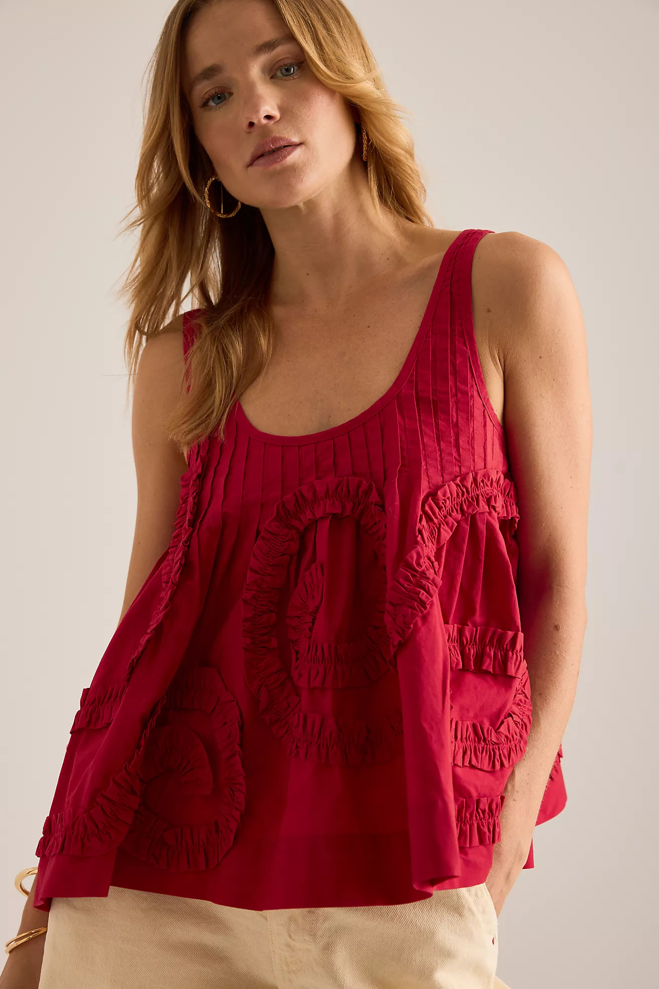 Damson Madder Stella Ruffle Cami Top | Anthropologie (UK)