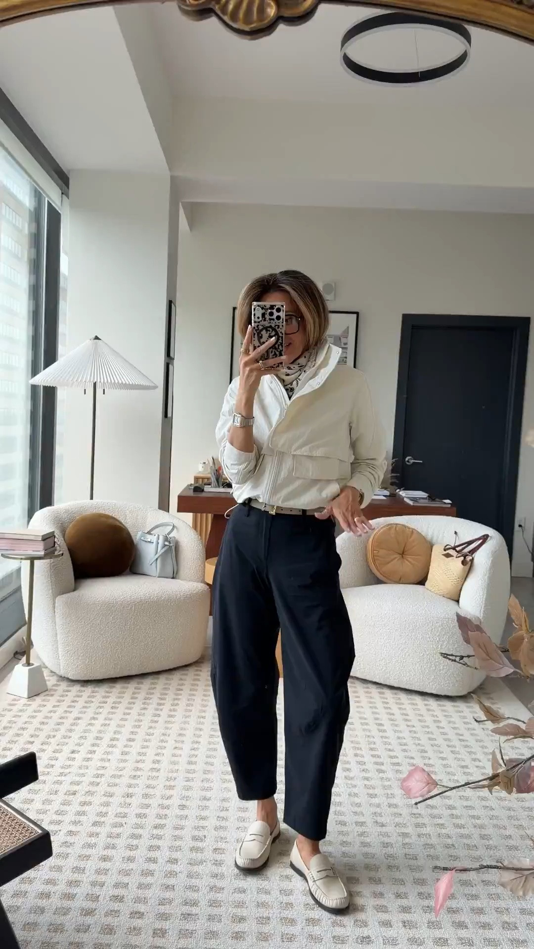 Comfiest pants with a stretchy lightweight material and our favorite effortless jacket in the classic fit with adjustable waist, size 2.

#LTKootd #LTKOver40 #LTKWorkwear